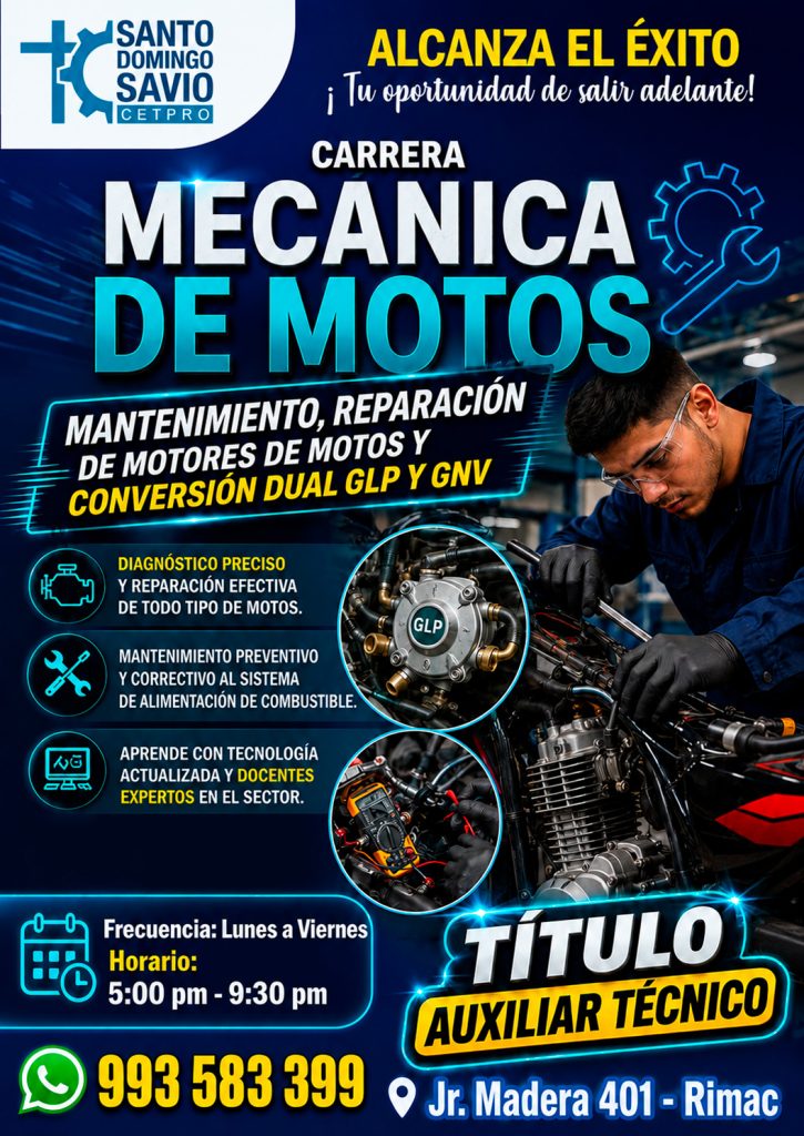 Flyer de Mecánica de Motos y Vehículos Afines